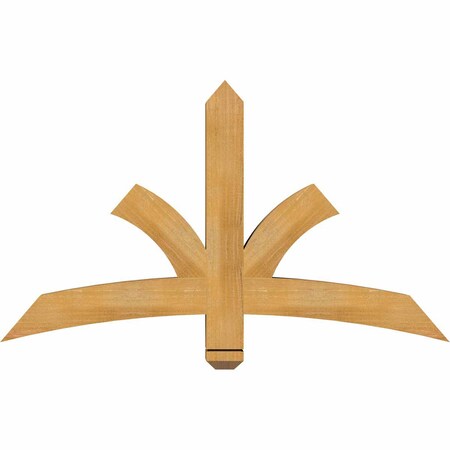 Ekena Millwork Davenport Rough Sawn Timber Gable Bracket, Western Red Cedar, 48"W x 28"H x 4"D x 4"F, 14/12 Pitch GBW048X28X0404DAV00RWR